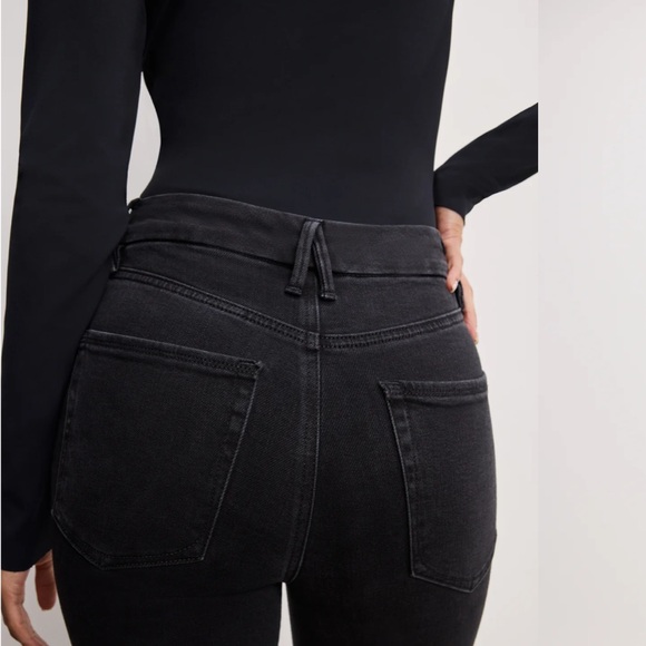 Good American, Good Waist Soft Tech Skinny Black Jeans Sz27 - Picture 5 of 7